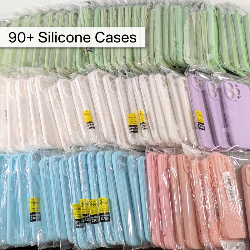 90+ Bulk Lot Silicone Cases for iPhone – Soft Pastel Colors 90 QTY Spring Bundle