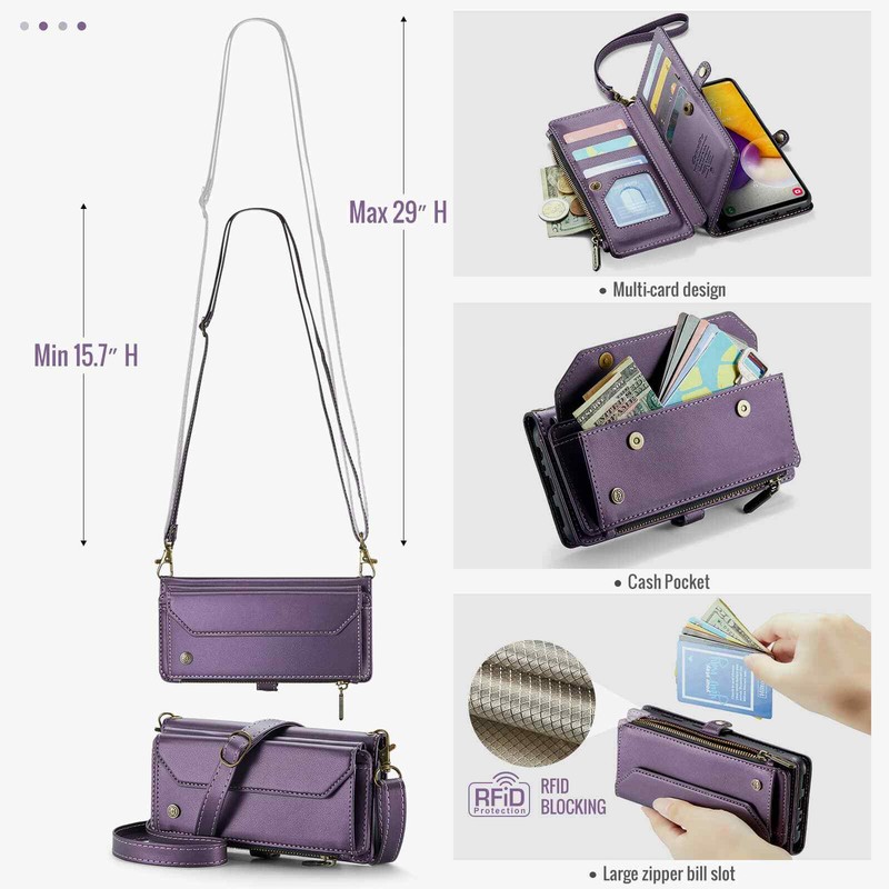 Crossbody for Samsung Galaxy A15 A25 A32 A33 A35 A55 A72 Case Wallet Card Holder gallery