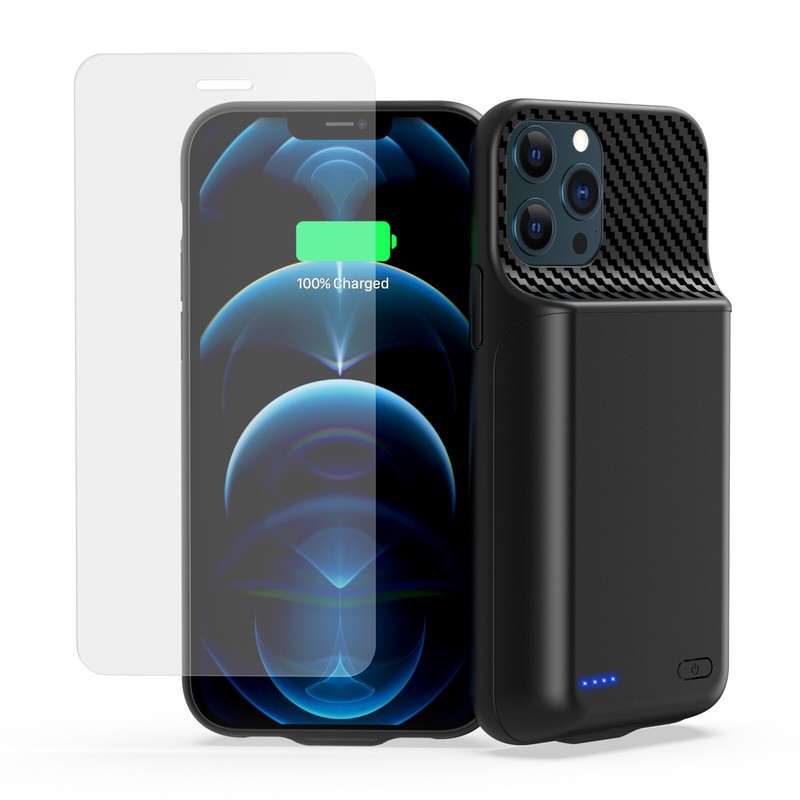 13800mAh Portable Battery Case Tempered Glass For iPhone 12 6.1 Inch