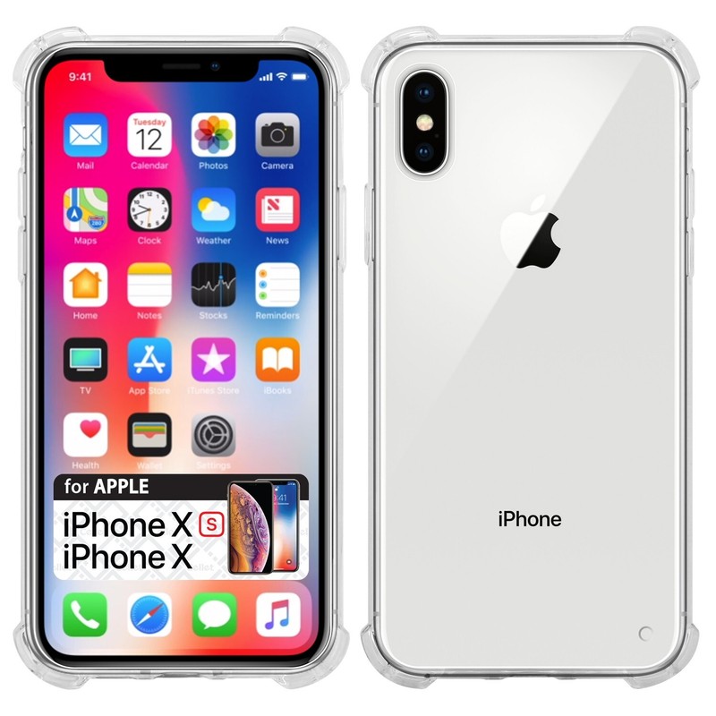 For Apple iPhone Xs & X Case Protector Clear Shockproof and Scratch Resistant