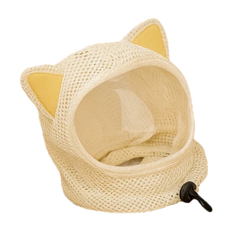 Soft Polyester Meshes Cats Head Cover Fun Ear Anti Scratch Protecting gallery