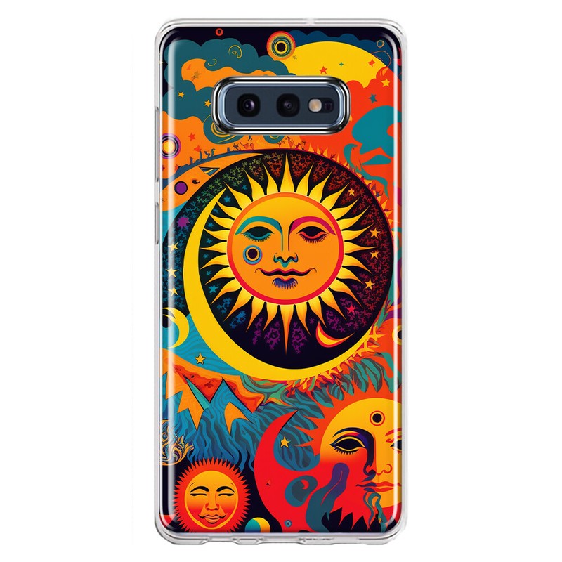 For Samsung Galaxy S10e Shockproof Case Psychedelic Trippy Hippie Sun Moon