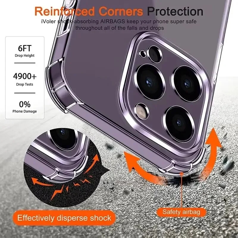Shockproof Clear Phone Case Bumper Cover For i Phone 17 16 15 14 13 12 11 X Lot gallery