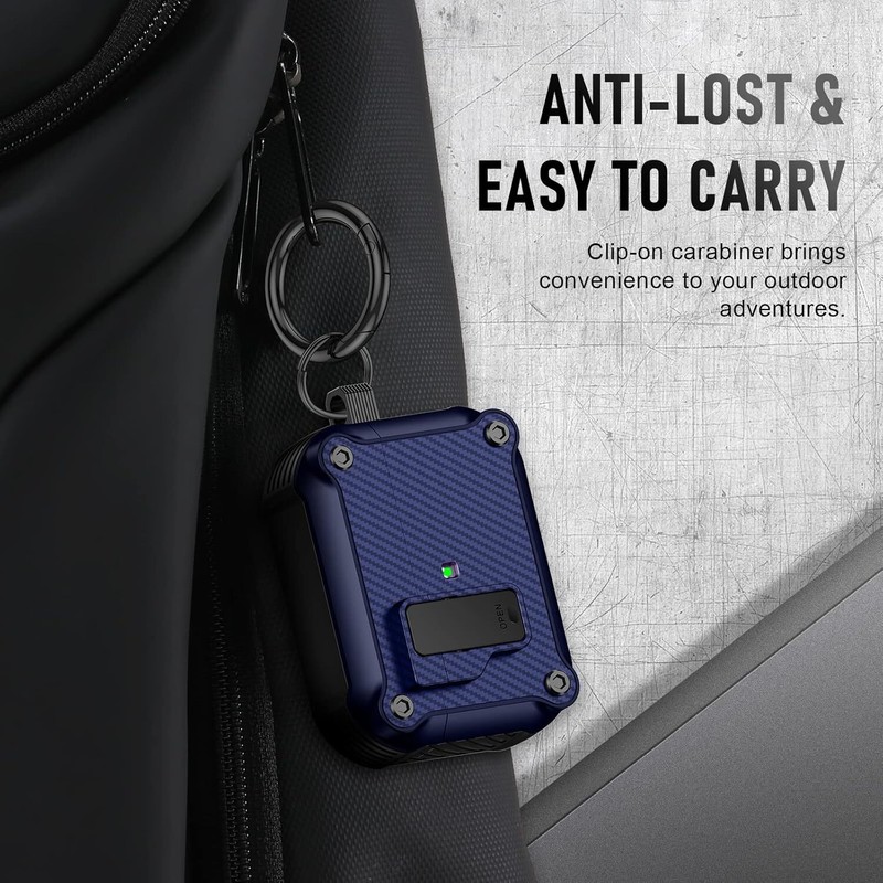 For AirPods 4/Pro 2019/3rd/2nd 1st Shockproof Protective Hard Case with Keychain gallery