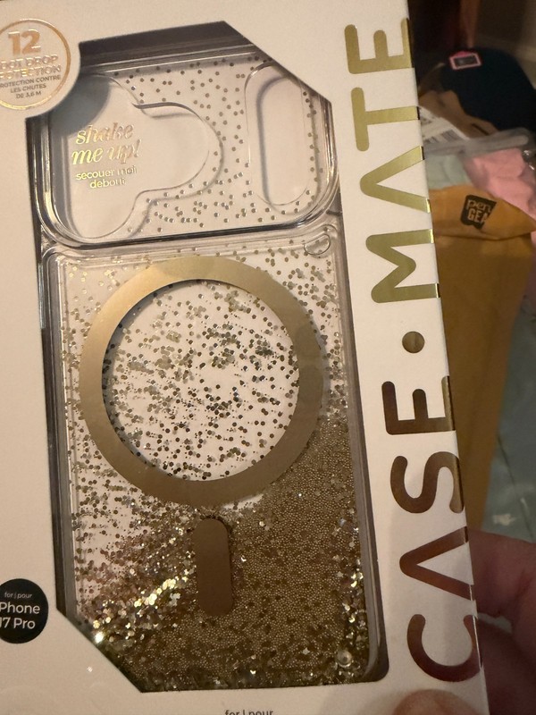 Case-Mate iPhone 17 Pro MagSafe Case- Karat Gold Glitter NEW
