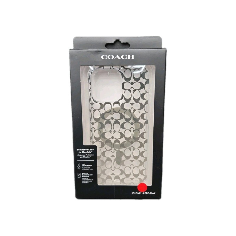 Coach iPhone 15 Pro Max Protective Case For MagSafe: Clear/Forest Green Fade