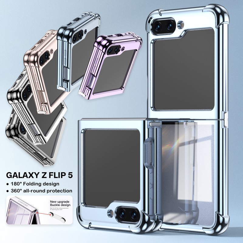 Slim Plating Hybrid Clear Shockproof Case Cover For Samsung Galaxy Z Flip 5 4 3