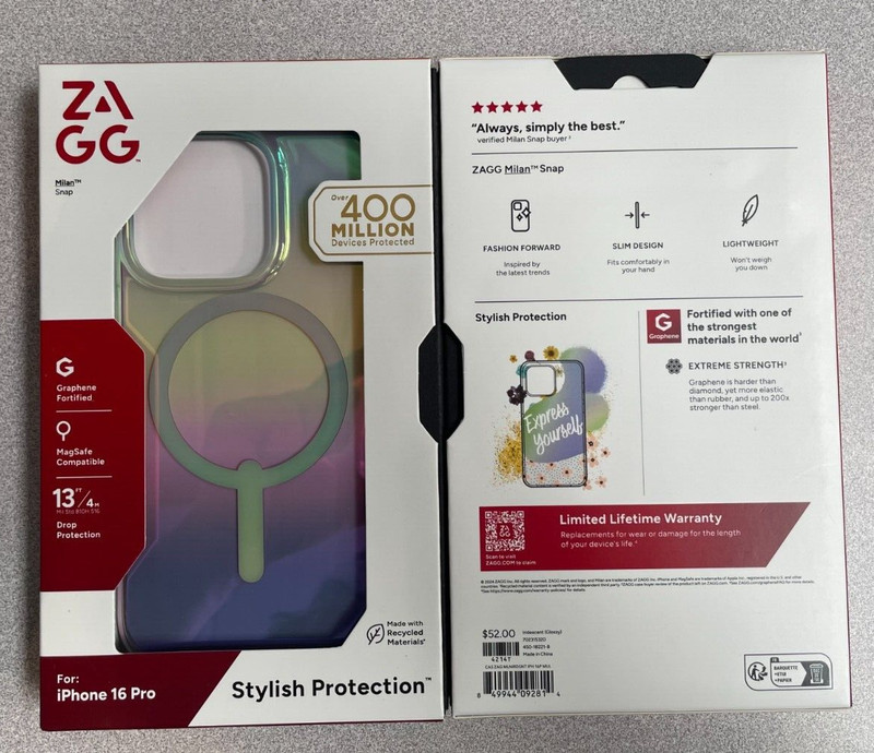 Zagg Milan Snap MagSafe Case For iPhone 16 Pro Iridescent