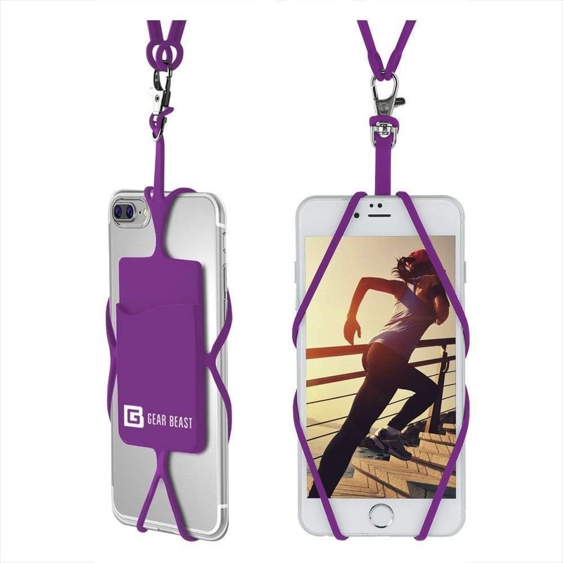 Gear Beast Cell Phone Lanyard – Universal Neck Phone Holder w/Card Pocket and…