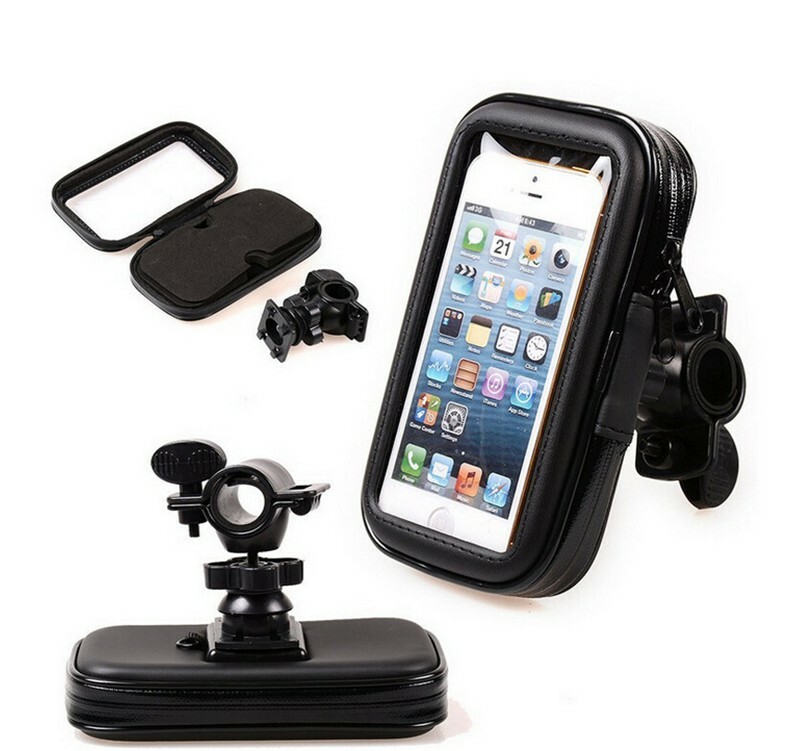 For Large Phones - Bicycle Motorcycle Black Case Bag w/ Handlebar Mount Holder gallery