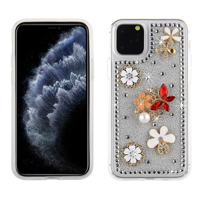For Apple iPhone 11 Pro – Diamond Rhinestone Pearl TPU Cover Case Design