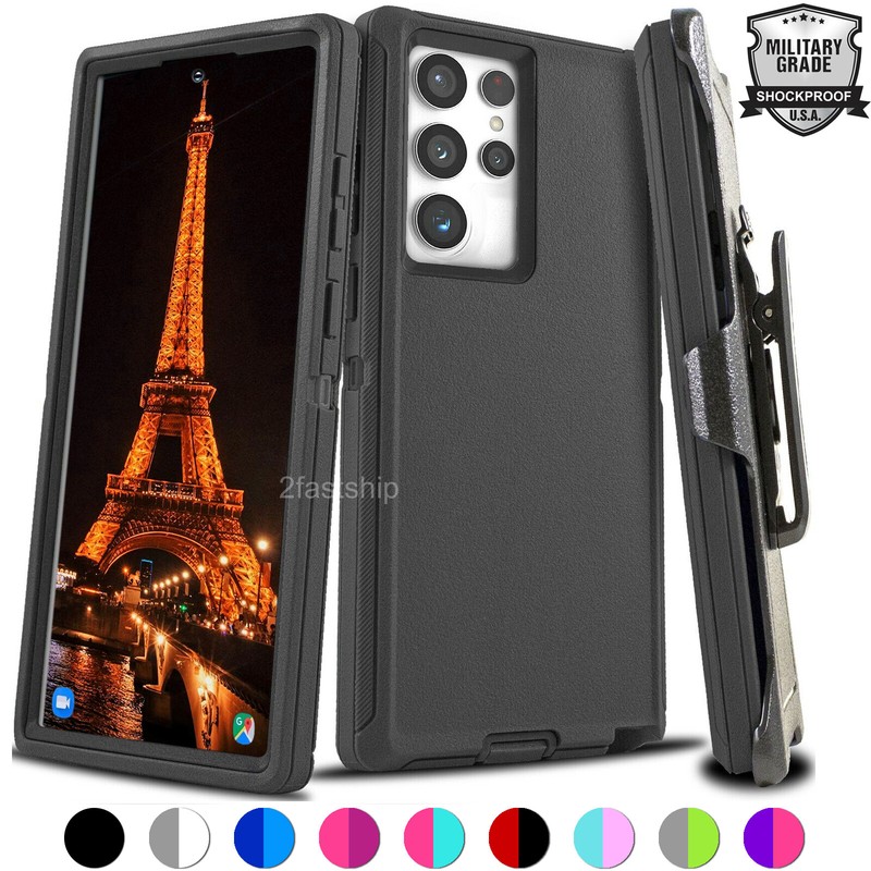 Samsung Galaxy S22 22+ S22 Ultra Shockproof Cover Holster Case fit Otterbox Clip