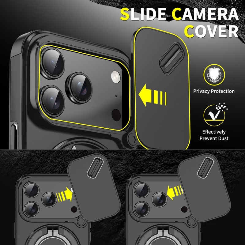 Rugged Magnetic Case For iPhone 16 Pro Max 15 14 13 12 11 with Ring Camera Cover gallery