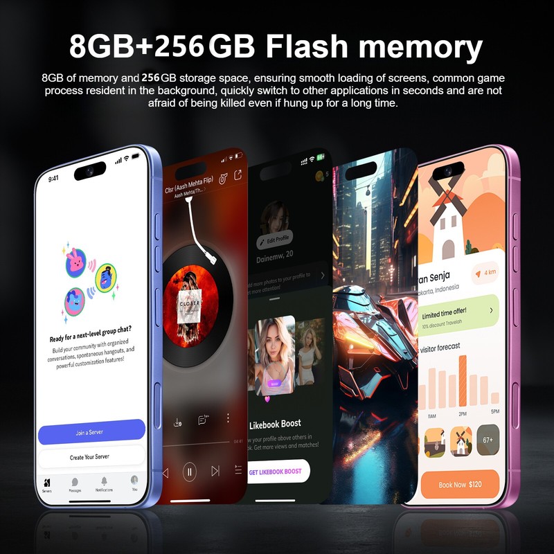 Unlocked Global I16 Plus Mobile Smartphone Android 8+256GB 8000mAh 24+48MP 6.8in gallery
