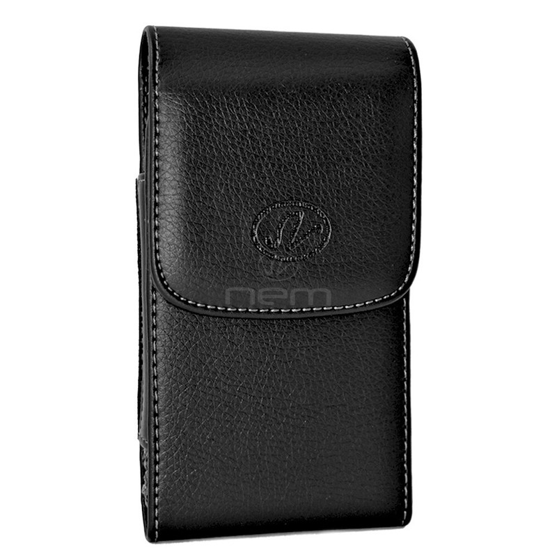 Leather Wider Pouch For iPhone Xs Max A1921 Fits W/ Any Cover Case 6.5×3.5×0.8″
