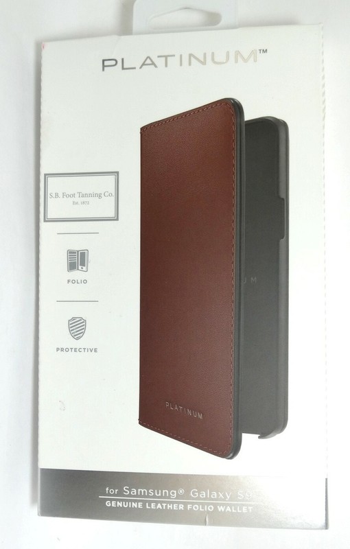 Platinum – Folio Leather Wallet Case for Samsung Galaxy S9 – Bourbon