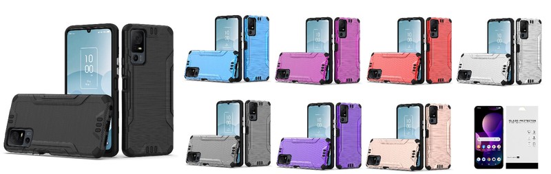 For Lively Jitterbug Smart 4 Smart4​ Brushed Case Phone Cover + Tempered Glass