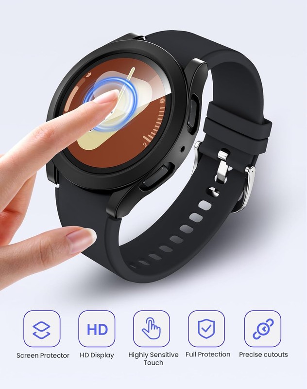Goton Waterproof Case for Samsung Galaxy Watch 7 Watch7 - 44mm, Black gallery