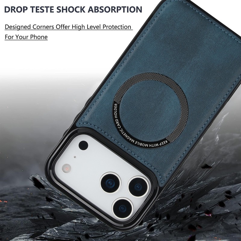 Mag-Safe Case For iPhone 17 Pro Max 16 15 14 13 Shockproof PU Leather Back Cover gallery