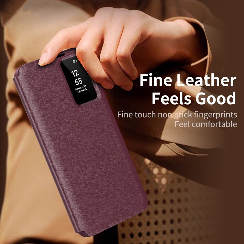 Leather Flip Case w/ Smart View Window For Samsung Galaxy S26 S25 S24 S23 Ultra gallery