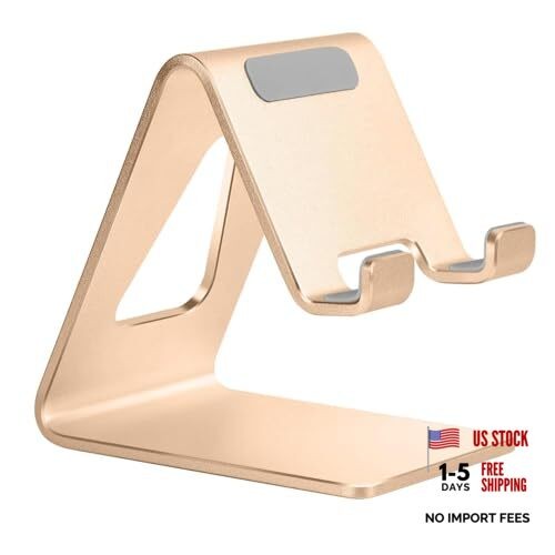 Desk Cell Phone Stand Phone Holder, Aluminum Phone Cradle Dock for Rose Gold