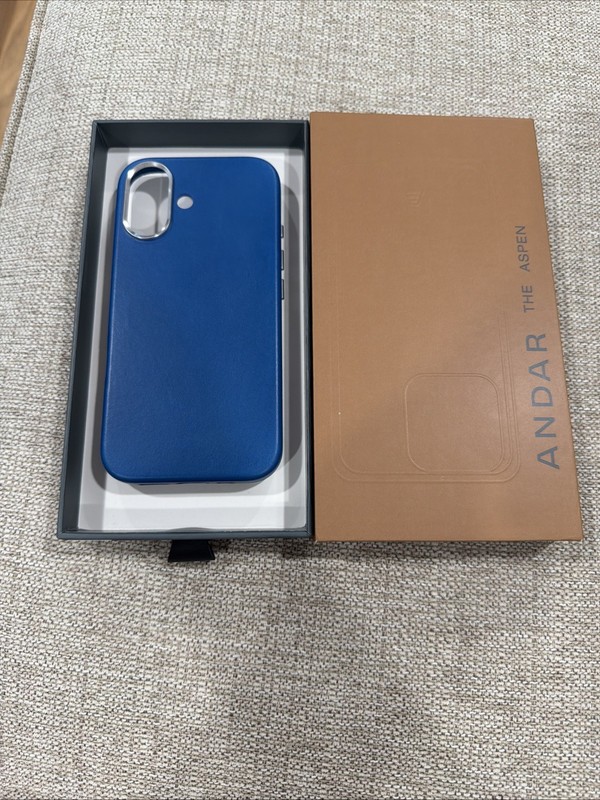 iPhone 16 – Leather Case – New – Blue – Andar Brand