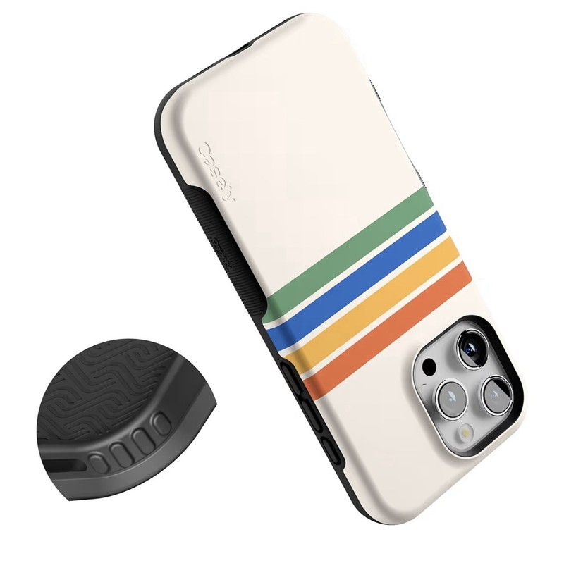 Casely iPhone 16 Pro Max Case | Totally Groovy | Rainbow Stripes gallery