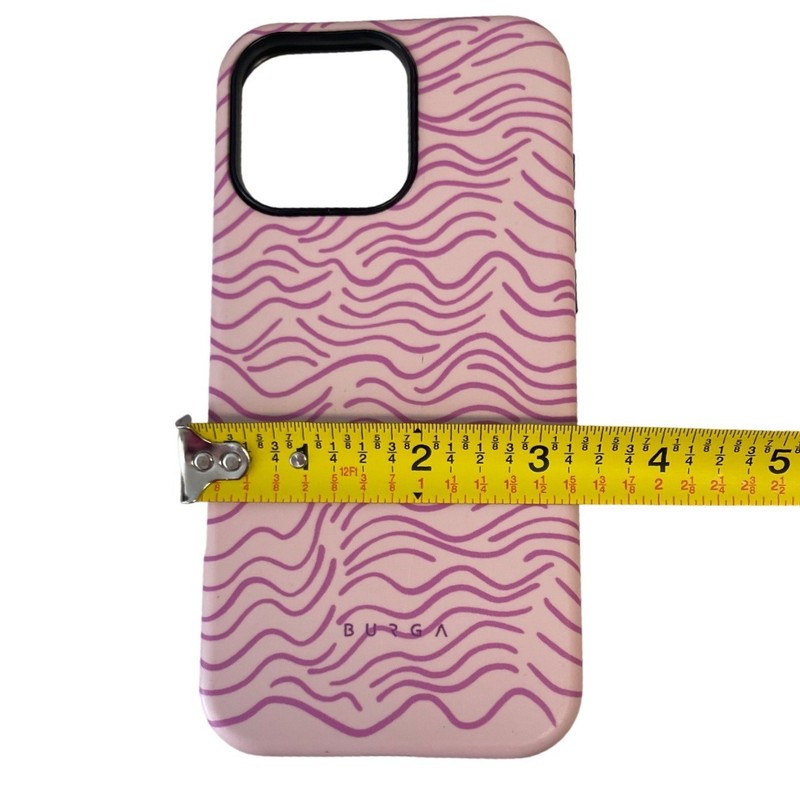 Burga iPhone 13 Pro Max Tough Case Pink Purple Wavy Line Protective Cover gallery