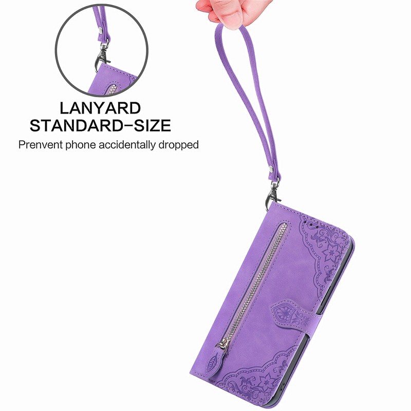 For T-Mobile REVVL 6/6 Pro/V+ 5G Magnetic Leather Wallet Zipper Case Stand Cover gallery