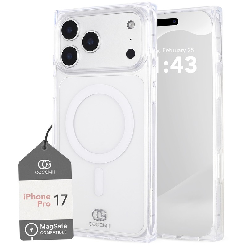 COCOMII Rectangle Case for iPhone 17 Pro, Compatible with MagSafe, Crystal Clear