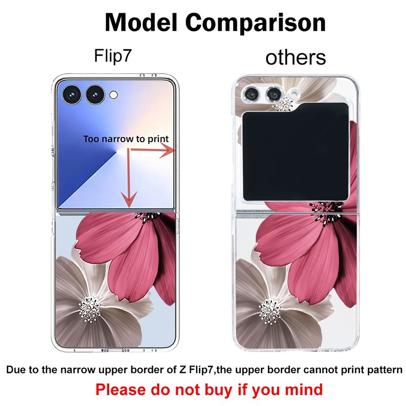 For Samsung Galaxy Z Flip7 FE Flip6 Flip5 4 Flower Clear Hard Folding Case Cover gallery