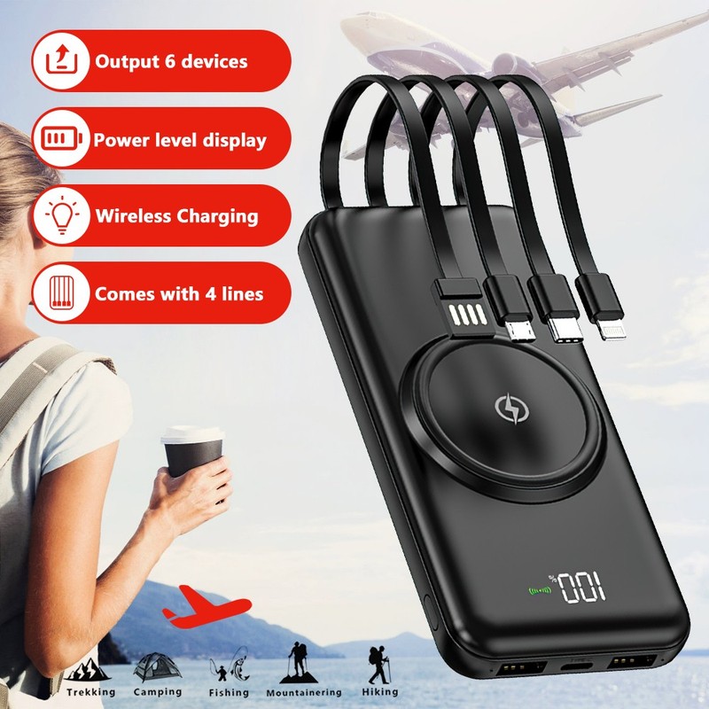 90000000mAh 4Output Portable Phone USB Charger Solar Power Bank External Battery gallery