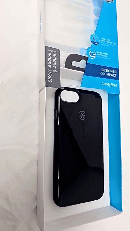 Speck Phone Case For iPhone 6 6S 7 8 Protective Back Cover Plain Glossy Black gallery