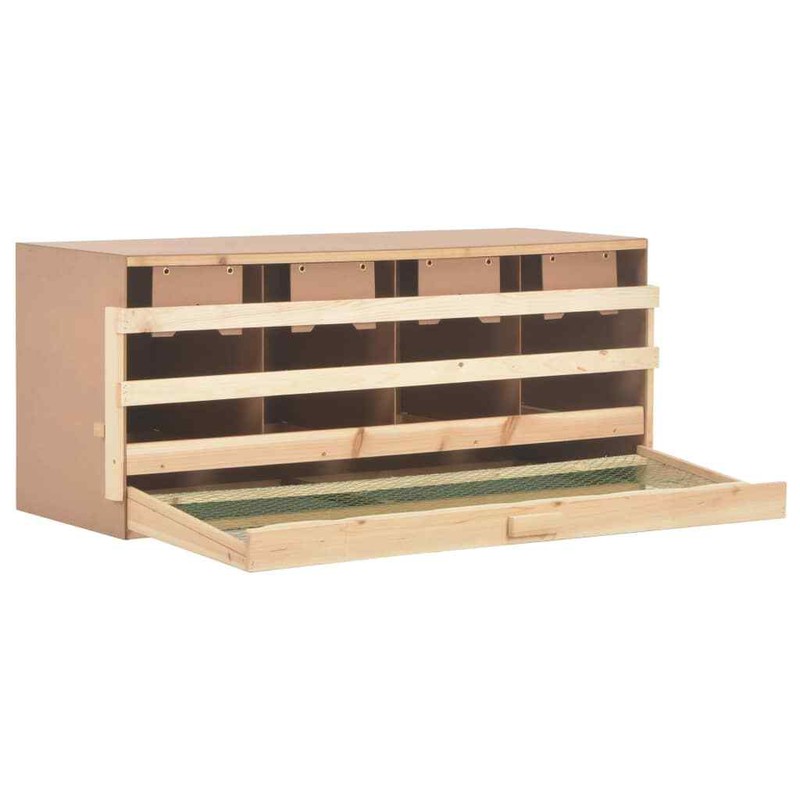 NNEVL Chicken Laying Nest 4 Compartments 106x40x45 cm Solid Pine Wood gallery