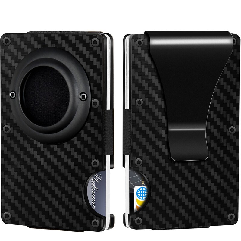 Men AirTag Wallet Case Credit Card Money Clip Holder RFID Blocking Air Tag Cover