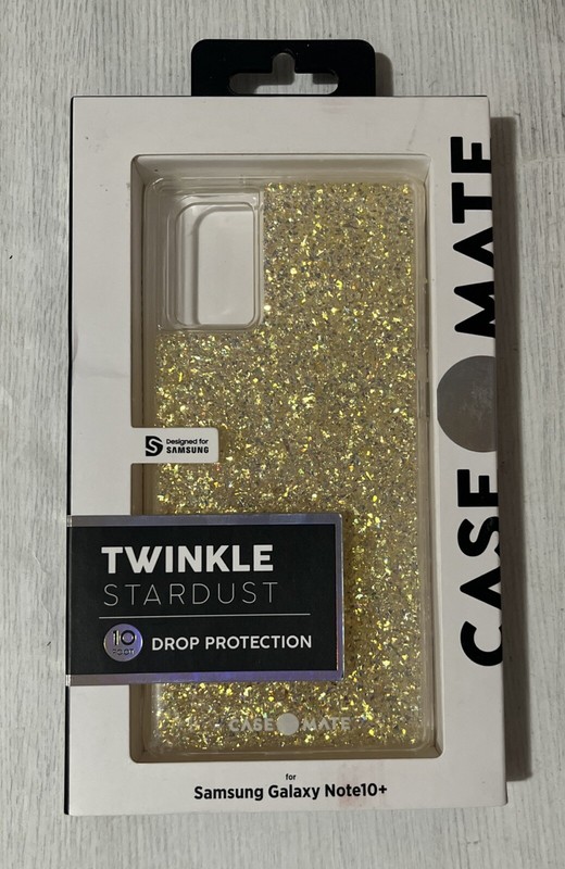 Case-Mate Twinkle Stardust Phone Case For Samsung Galaxy Note 10+, Gold Glitter