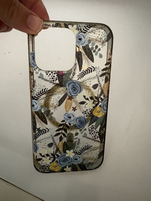 BURGA I Phone Cover Case 14 Pro Max Clear Blue Floral Cute Preppy RFS
