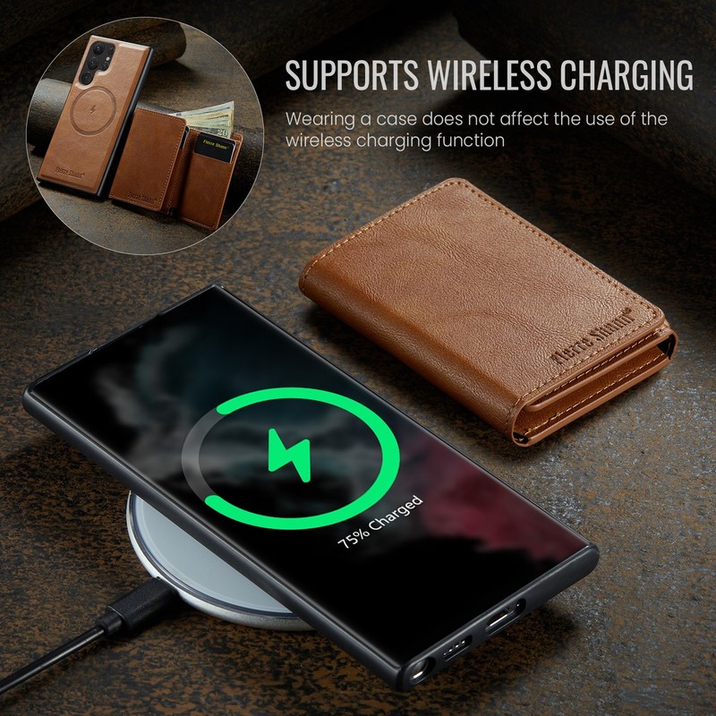 RFID Magnetic Leather Wallet Case For Samsung Galaxy S25 Edge/Ultra S24 S23 S22 gallery