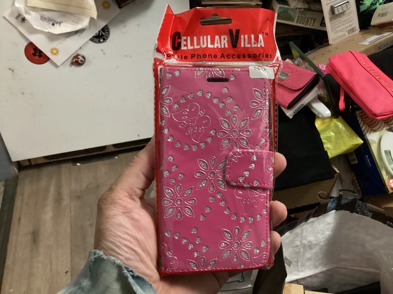 Samsung Galaxy S5 pink butterfly wallet case
