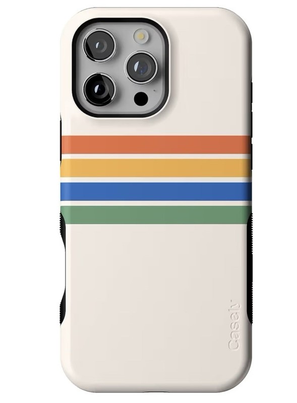 Casely iPhone 16 Pro Max Case | Totally Groovy | Rainbow Stripes