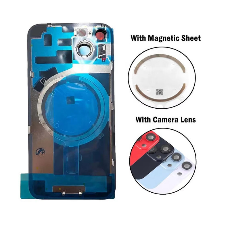For iPhone14 15 16 16e 17 Back Glass Replacement Big Hole Rear Cover Metal Lot gallery