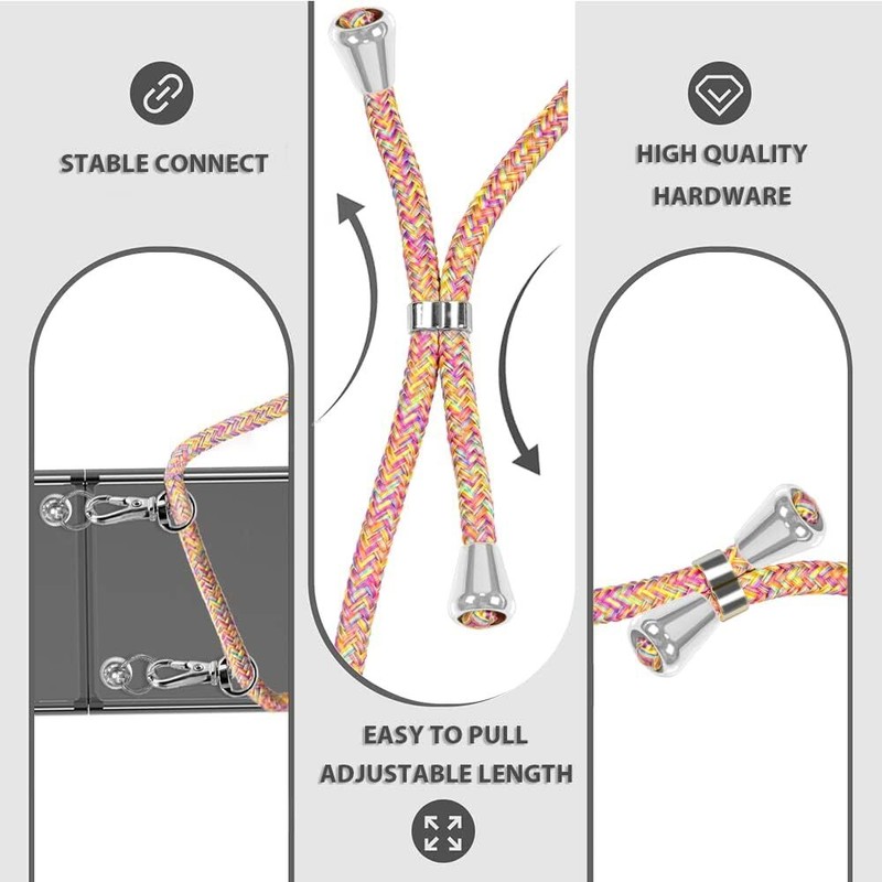 For Samsung A8 2018 Shockproof Clear Anti-Scratch Case CrossBody Lanyard Strap gallery