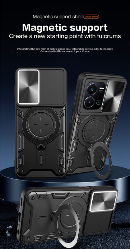 Case Magnetic Rotate Ring Stand Lens Cover For Vivo Y11s Y20 Y21 Y22 Y30 Y33 Y35 gallery