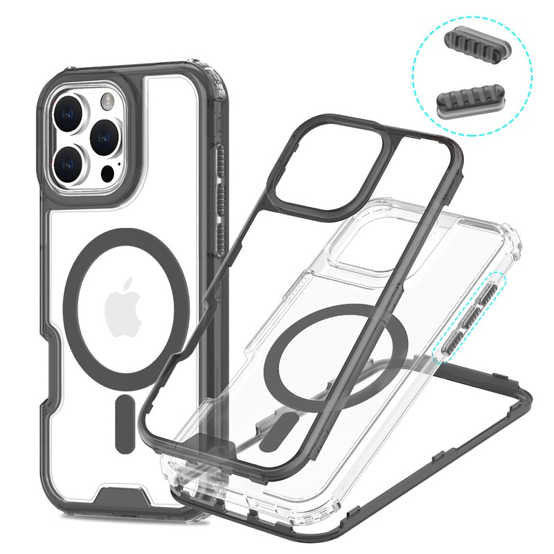 For iPhone 16 Pro Max 15 14 13 12 11 Mag Safe Clear Case Shockproof TPU+PC Cover