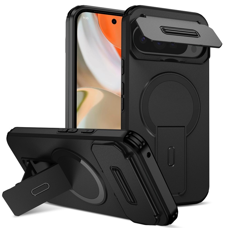 For Google Pixel 10 Pro XL/9 Pro/9A Shockproof TPU+PC Stand Mag Safe Case Cover