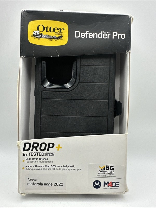 OtterBox Defender Pro Motorola Edge (2022) Black Case w/ Holster – New