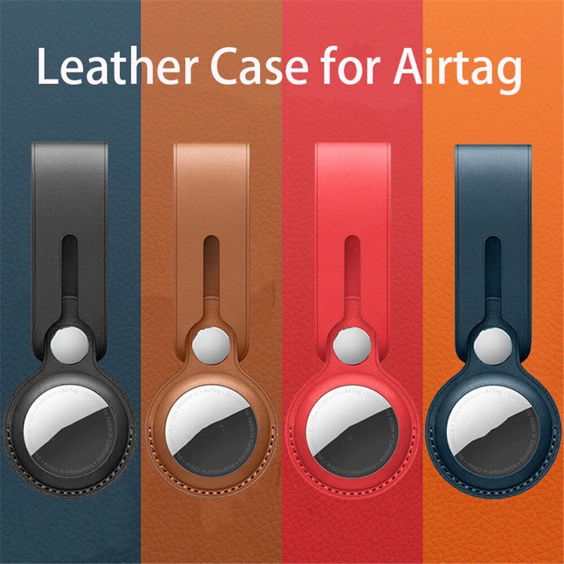 Leather Case Cover for AirTag Pet Location Tracker Sleeve Shell Skins Keychain gallery