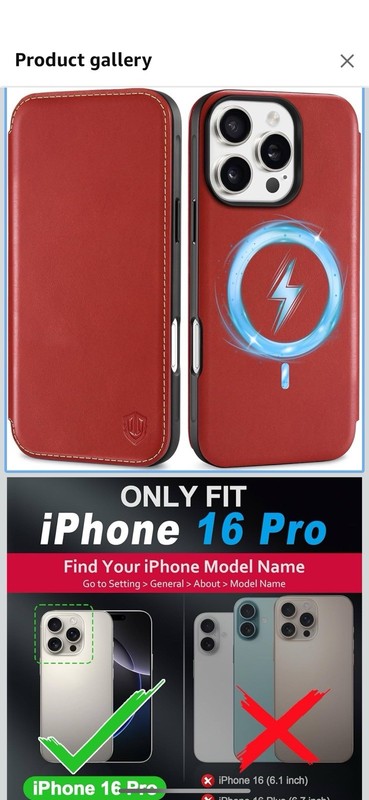 SHIELDON Leather Case for iPhone 16 Pro 6.3″ Magnetic Luxury Faux Leather
