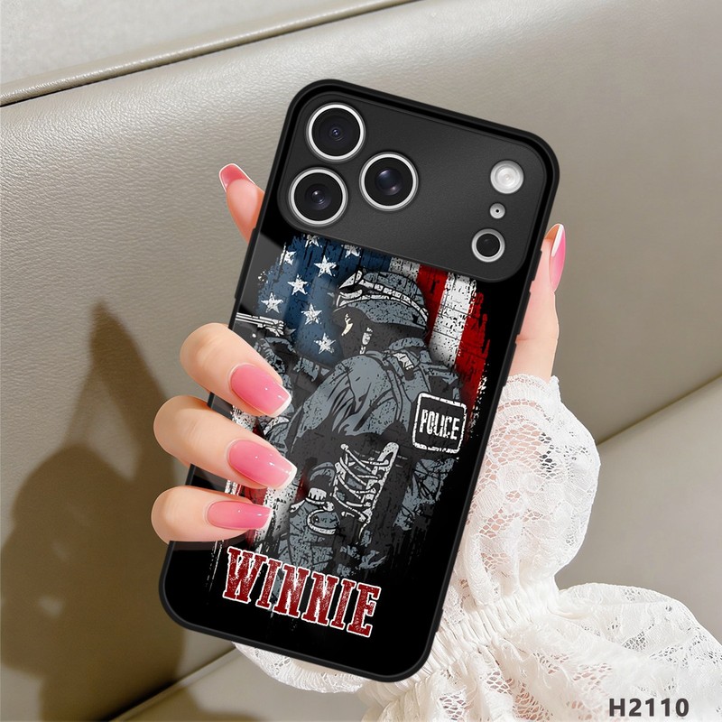 Tempered Glass Phone Case Custom Flag Element Cover For iPhone Air 17 16 15 Pro