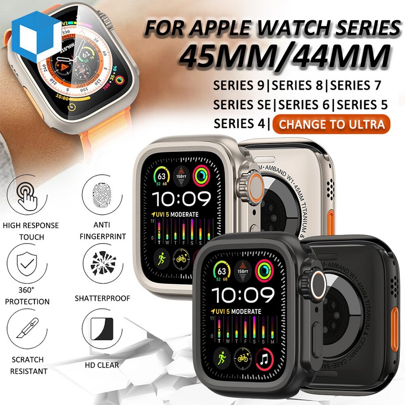 For Apple Watch Series 9 8 7 6 5 4 Looks Like Ultra Screen Protector Case Cover